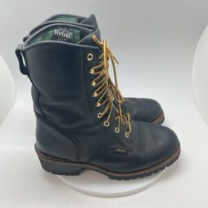 Smith Workwear Boots Mens 10 Loggers Black Leather Lineman Lined Electricians‎